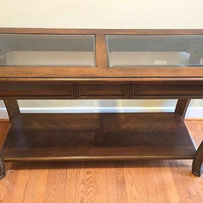 Wood & Glass Console Hallway Table 