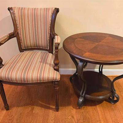 Ornate Side Table & Armchair