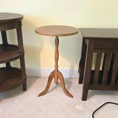 3 Small Side Tables, Vintage, Classic, & Atlantic Charging Stand