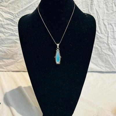 Sterling Turquoise Pendant Necklaces 