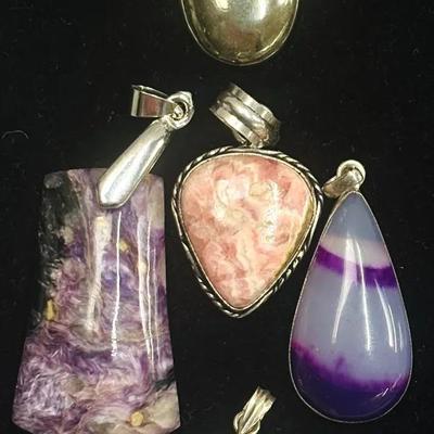 Artisan Gemstone Pendant Collection in .925 Sterling Silver