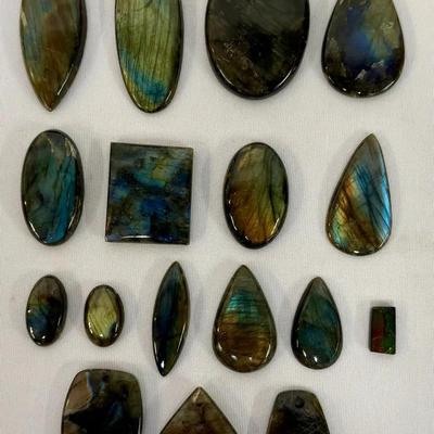 Labradorite Cabochon Lot – Blue & Green Flash, Mixed Shapes