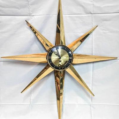 Mid-Century Modern Starburst Wall Clock – Welby, German Made (8-Day)