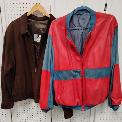 2 Vintage Men's Leather & Suede Jackets - Bally & Remy - Size 44