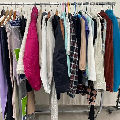 Women’s Rack Of Clothes - Banana Republic, Columbia, The North Face, Ann Taylor, Sunice +