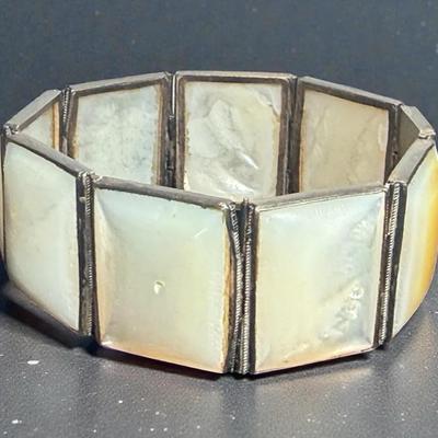Mother of pearl bangle bracelet