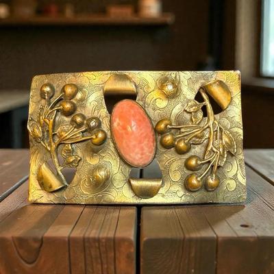 Art deco brass sash pin