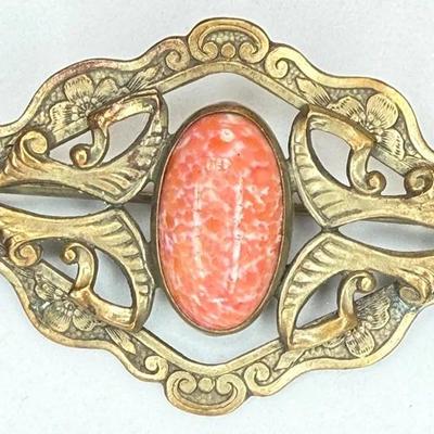 Victorian peking glass brooch