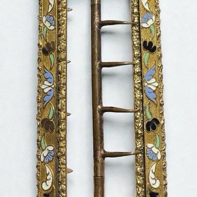 Victorian enamel brass buckle