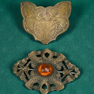 Two vintage sash pins