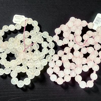 Pink quartz bead strands
