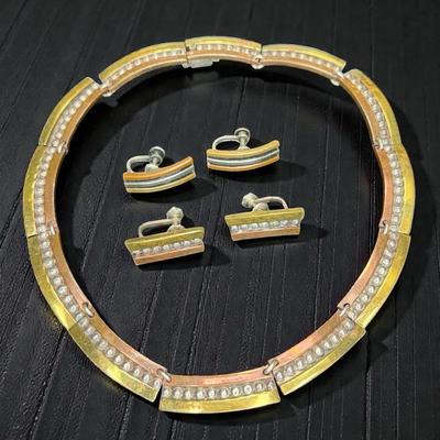 Taxco collar necklace with matching earrings