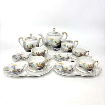 Vintage Japanese Kutani Porcelain Tea Set 