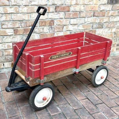 Vintage Radio Flyer Town & Country Wooden Wagon 