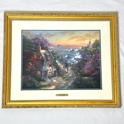 The Village Lighthouse Framed Thomas Kinkade Print 2190/10000