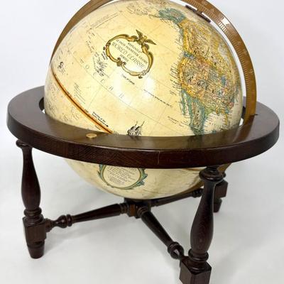 Vintage Replogle World Globe on Wooden Stand 