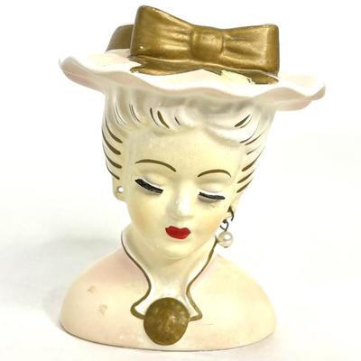 Vintage Lee Wards Pink Lady Head Vase