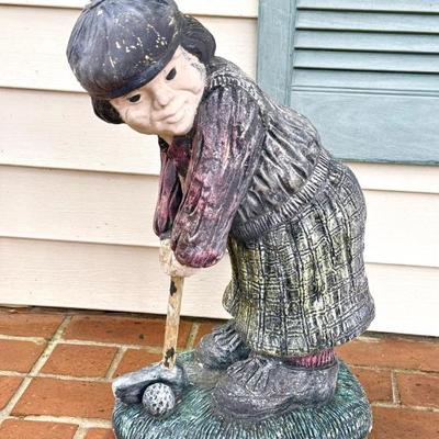 1920's Style Cement Golfer Statue 