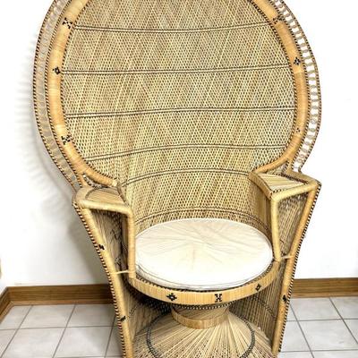 1960's Rattan Peacock Chair