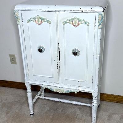 Antique Chippy Paint Shabby Chic Radio Cabinet