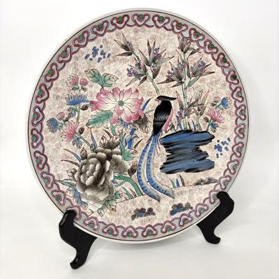 Vintage Hand Painted Porcelain Macau Decorative Platter 
