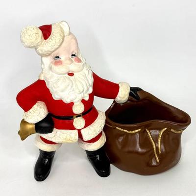 Vintage Atlantic Mold Ceramic Santa Clause with Toy Bag