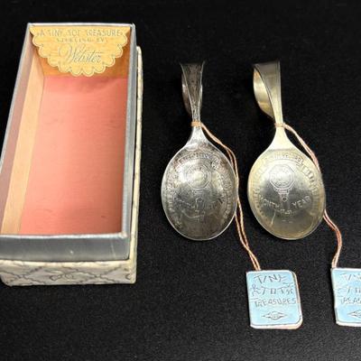 Set of 2 Sterling Silver Baby Spoons - Sterling Creations by Webster 