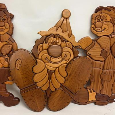 Intarsia Wood Clown Hangings