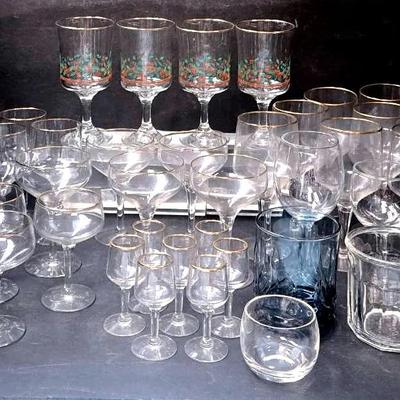 "Libbey Arby" Holly Berry Stemmed Glasses and Others