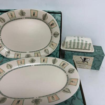 “Pfaltzgraff” Oval Platters and Butter Dish