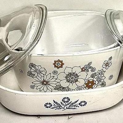 "Corelle" Floral Dish Set with Lids
