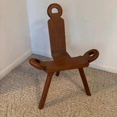 Vintage Wooden Birthing Chair or Stool