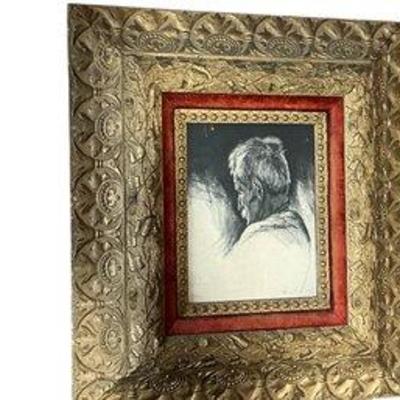 Antique Victorian Frame With Signed Numbered Drawing By Harry McCormick