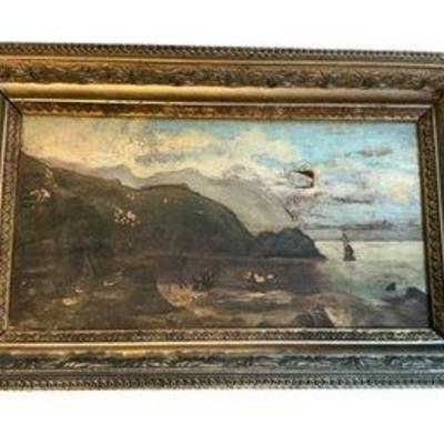 Antique 19th Century Oil On Canvas Hudson River School