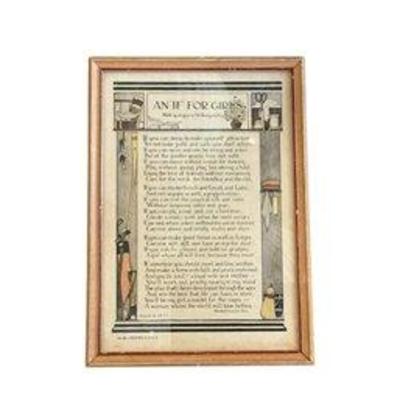 Vintage 1910s Rudyard Kipling An If For Girls Verse
