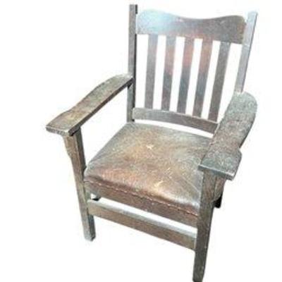 Arts & Crafts Mission Style Oak Armchair