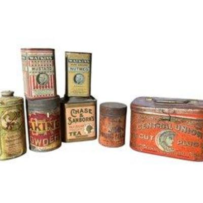 Group Of Antique Advertising Tins