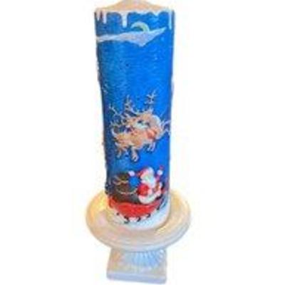 Vintage Christmas 1960s Tall Candle Light Ceramic Light