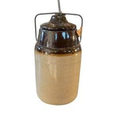Antique Primitive 1892 Stoneware Canning Jar