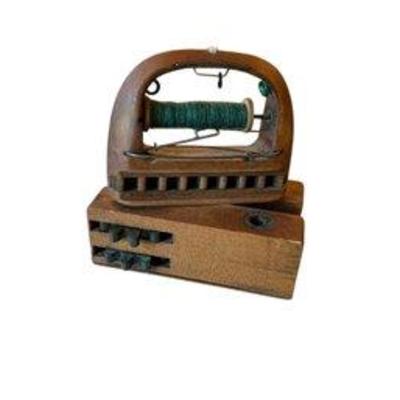 Vintage Wooden Shuttle Bobbin For Hat Bands