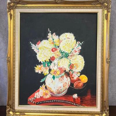 Untitled Framed Large Floral Painting 