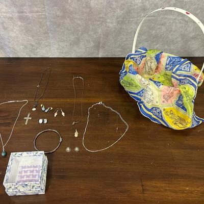 Collection Of Assorted Costume Jewelry & Easter Basket