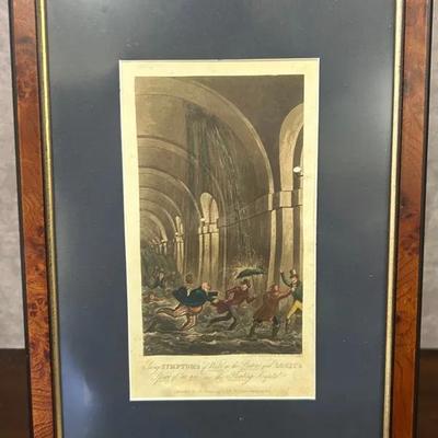 Framed Painting “Flooding Of The Thames Tunnel”