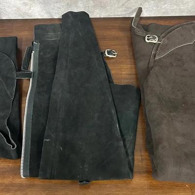 2-Pair Leather Horseback Riding Chaps 
