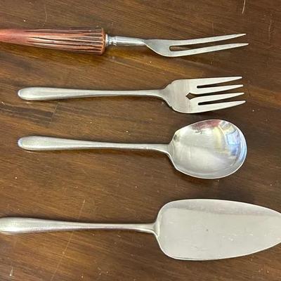 Assorted Stainless Steel Serving Silverware