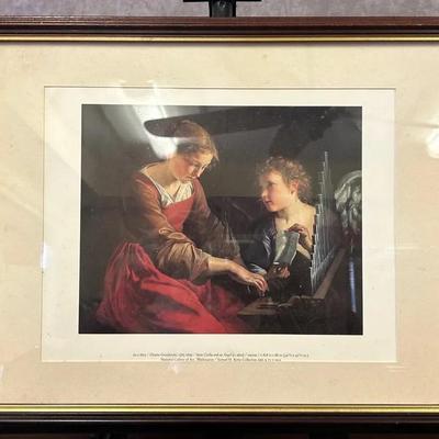 Framed “Saint Cecilia and an Angel” by Orazio Gentileschi