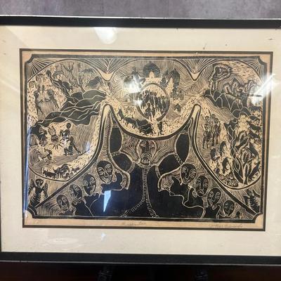 Large Framed Signed African Wall Art 