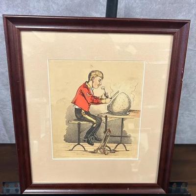 Framed Victorian Military Print “Trumpeter”, cir 1880