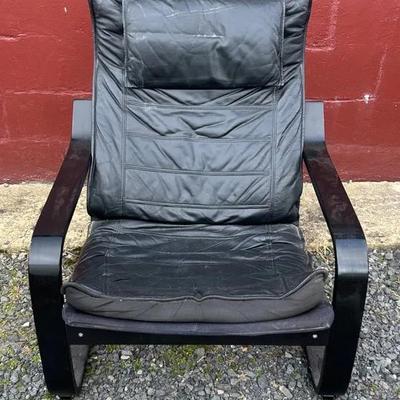 Vintage Black Leather Arm Chair 