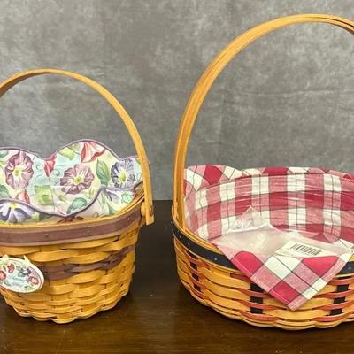 Pair Of Two Handwoven Longaberger Baskets 